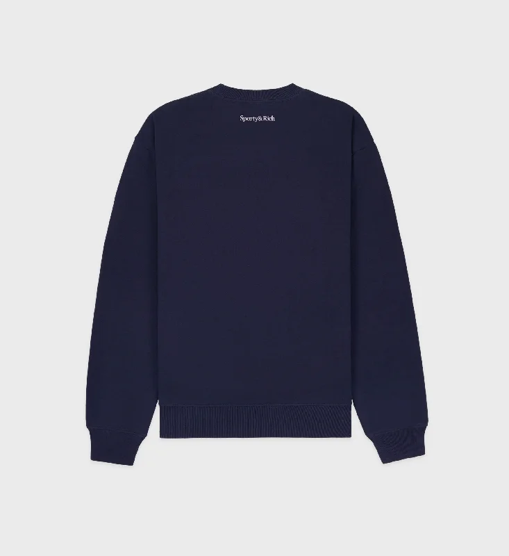 Wellness Club Crewneck - Navy/White