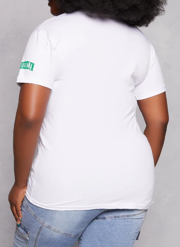 Plus Size Brooklyn New York Notch Neck Graphic Tee