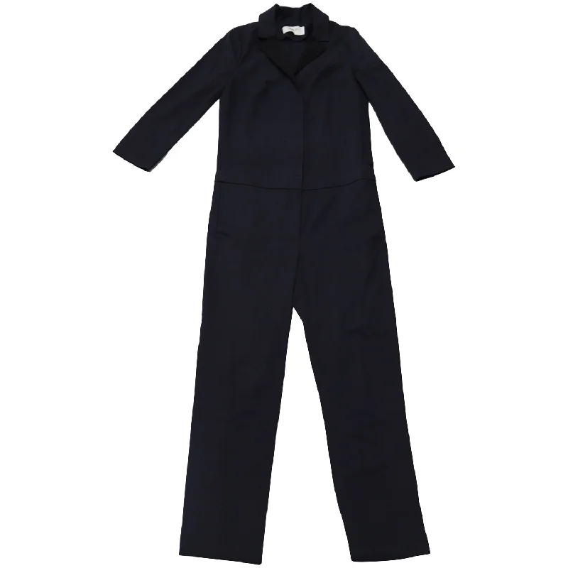 ba&sh Serri Jumpsuit in Navy Blue Cotton