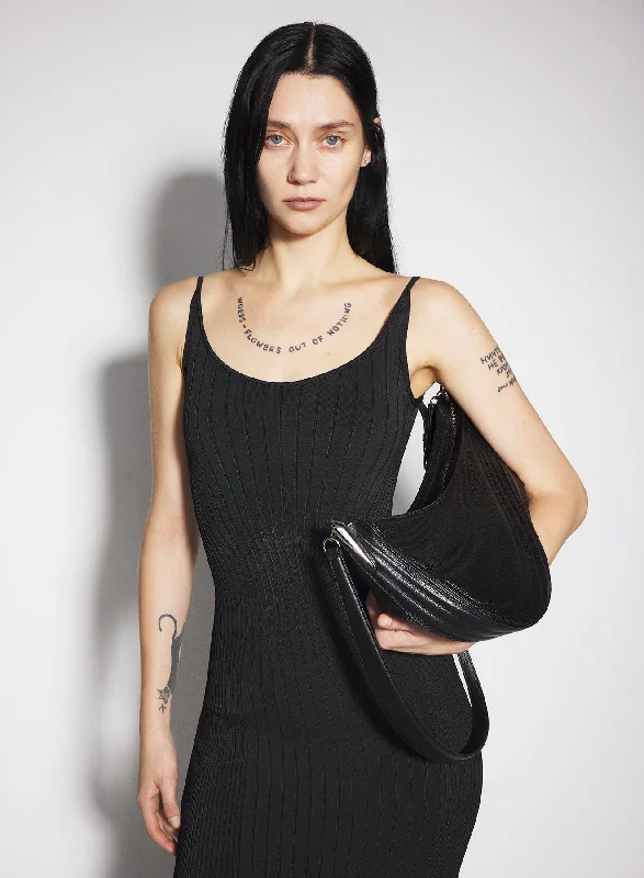 black sculpting knit dress