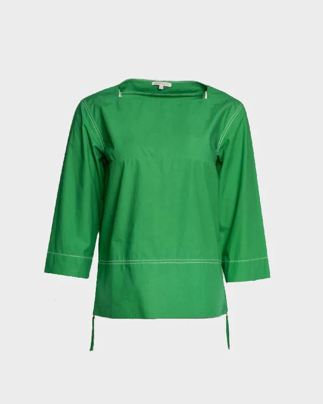 Carly Top In Green/white