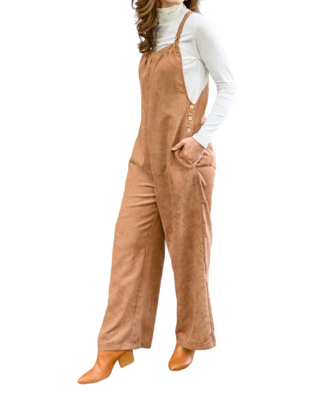 Corduroy Jumpsuit In Camel