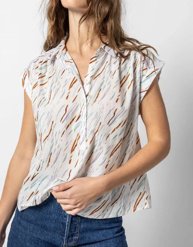 Easy Yoke Blouse In Multi