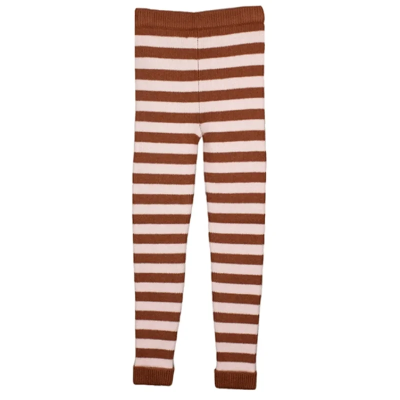 Fliink Carob Brown Striped Benna Rib Leggings