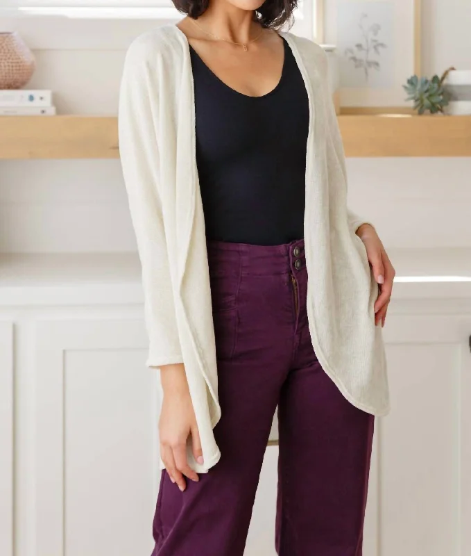 How's It Going Open Front Cardigan In Off White