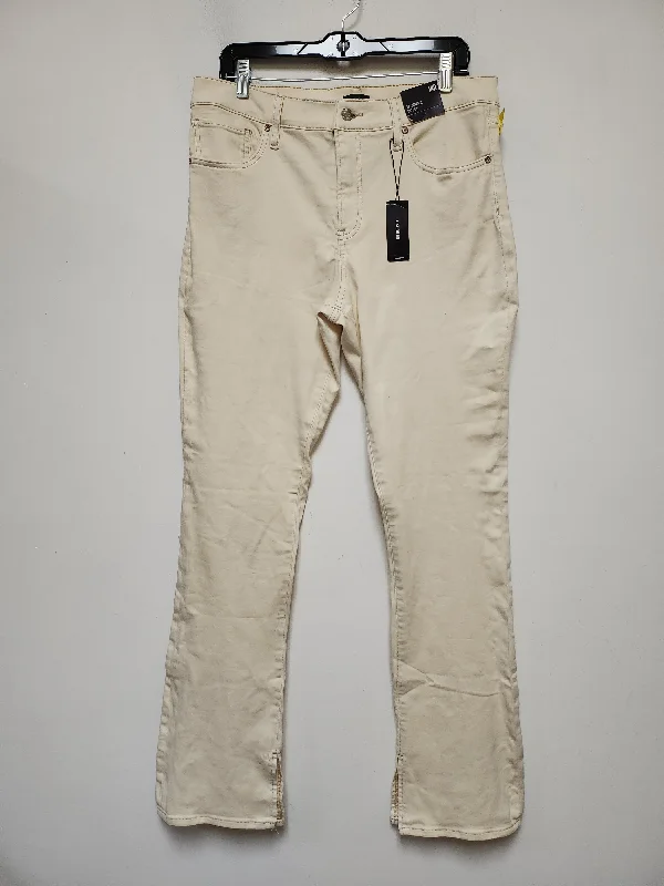 Jeans Flared By Express In Cream Denim, Size: 14