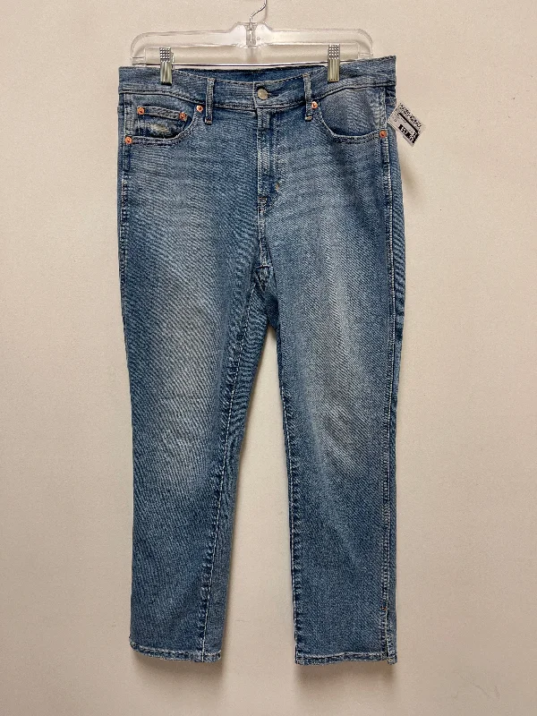 Jeans Straight By Gap In Blue Denim, Size: 10