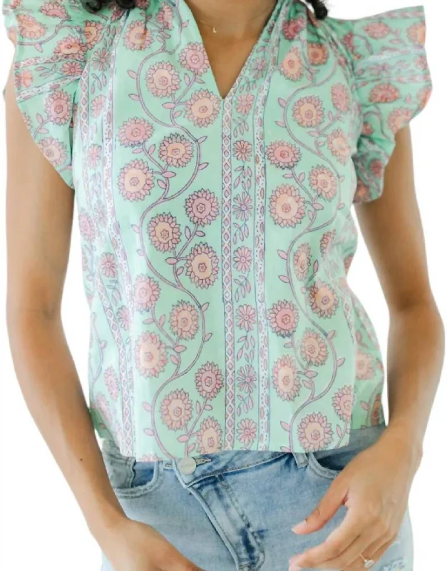 Key Largo Blouse Top In Day Glow