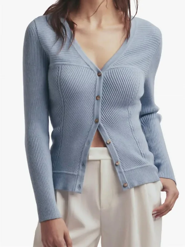 Lena Bustier Cardigan In Sky Blue