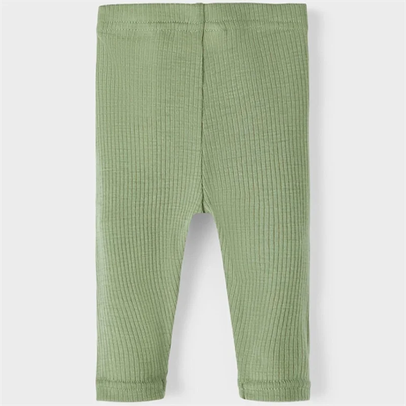 Lil'Atelier Oil Green Fable Slim Wool Leggings