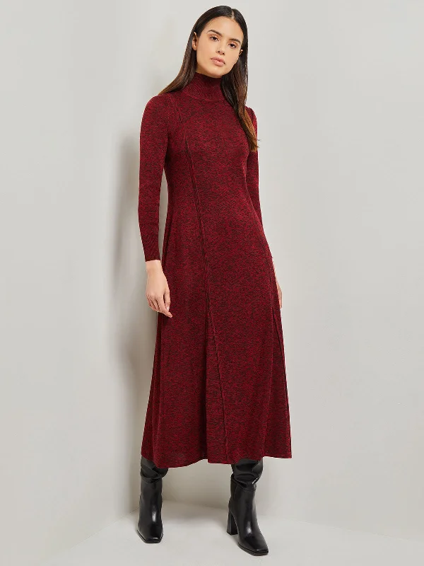 Long Sleeve Mock Neck Knit Maxi Dress