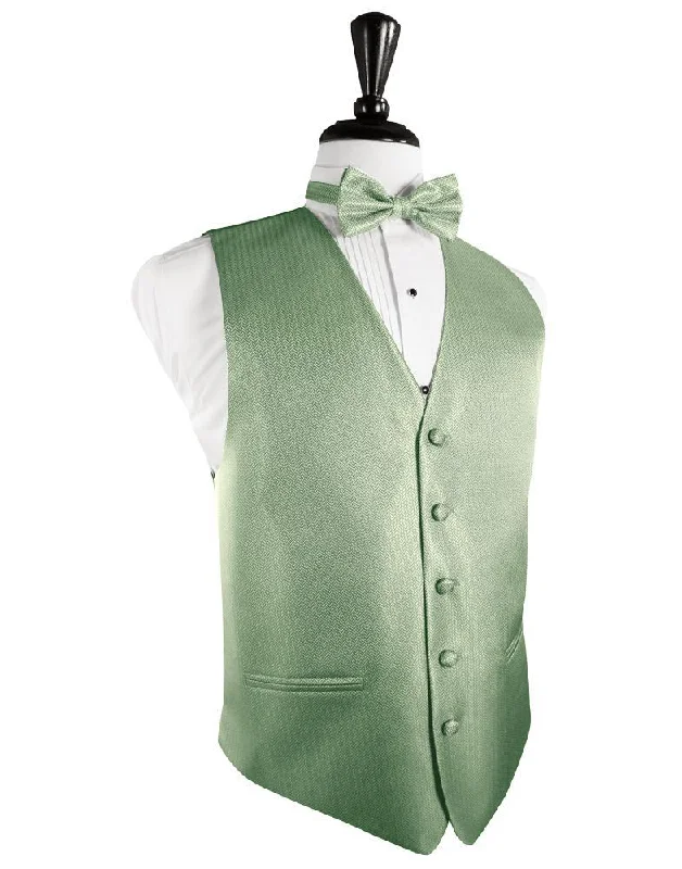 Mint Herringbone Tuxedo Vest