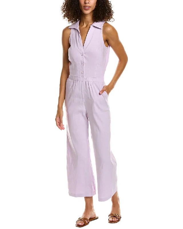 Monrow Halter Polo Linen-Blend Jumpsuit