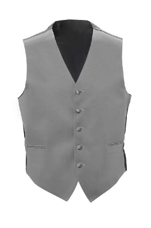 Silver Satin Tuxedo Vest