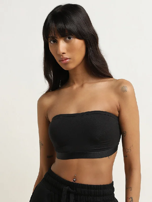 Superstar Black Padded Cotton Blend Bra