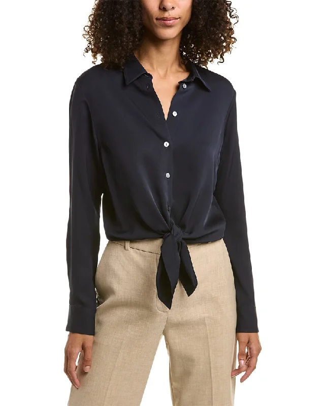 Theory Tie-Waist Silk Shirt