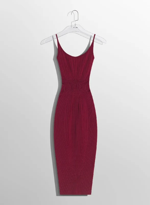 vampire red sculpting knit dress