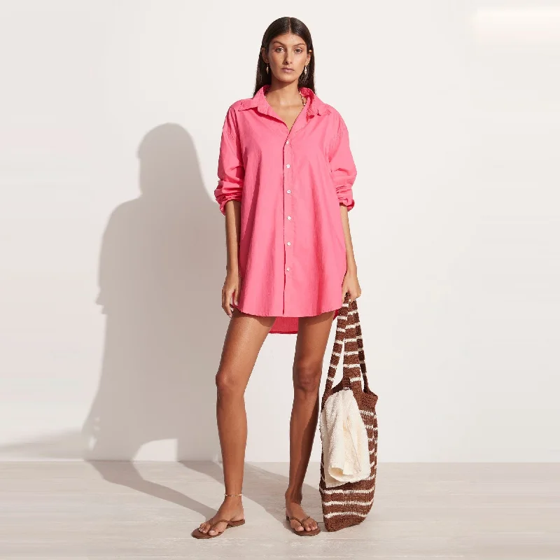 Vega Shirt Dress (Hot Pink)