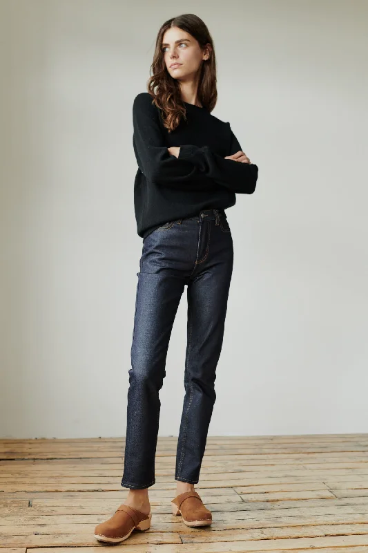 Women's Straight Leg High Rise Jeans - Indigo