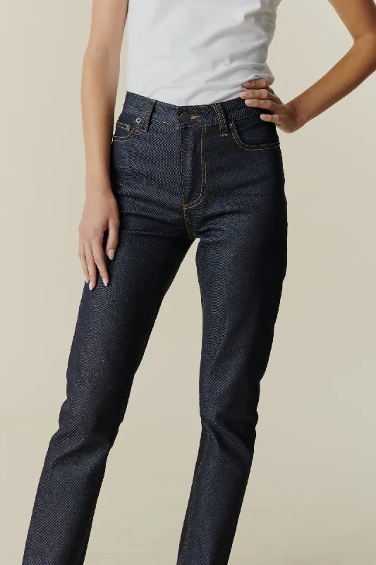 Women's Straight Leg High Rise Jeans - Indigo