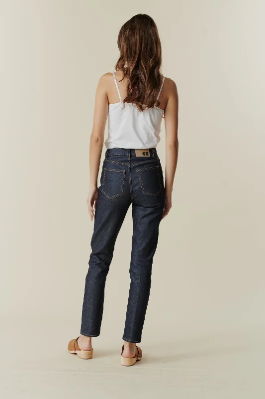 Women's Straight Leg High Rise Jeans - Indigo