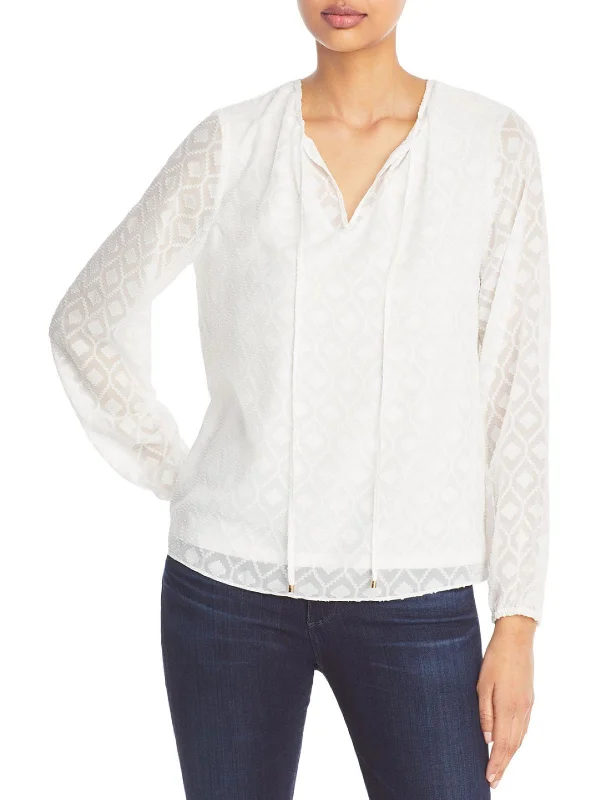 Womens Textured Long Sleeve Top