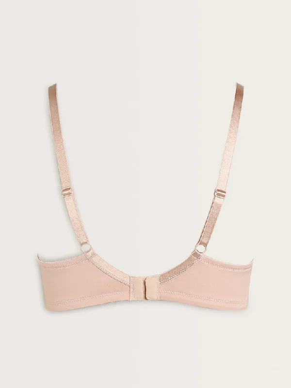 Wunderlove Light Pink Patterned Soft Bra