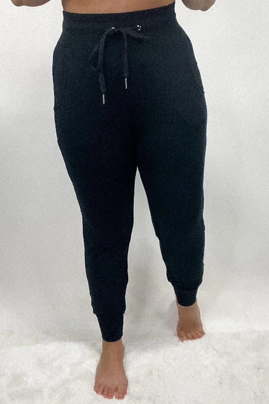 Being Sleek- {Black, Camel, Olive, Peach & Teal} Drawstring Joggers