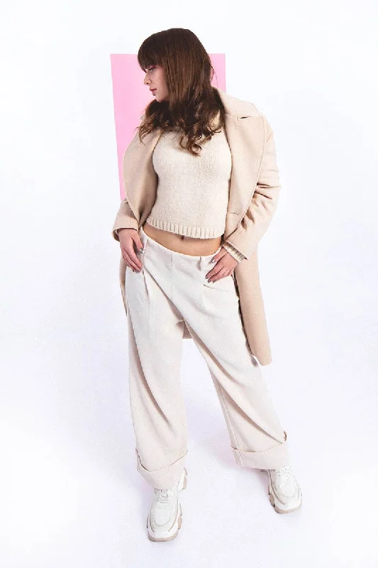 Lili Sidonio Cream Wide Leg Woven Pants