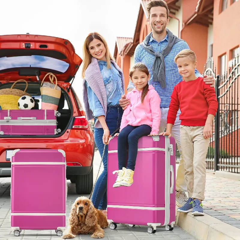 20" Carry On Luggage and 12" Cosmetic Cases Travel Set