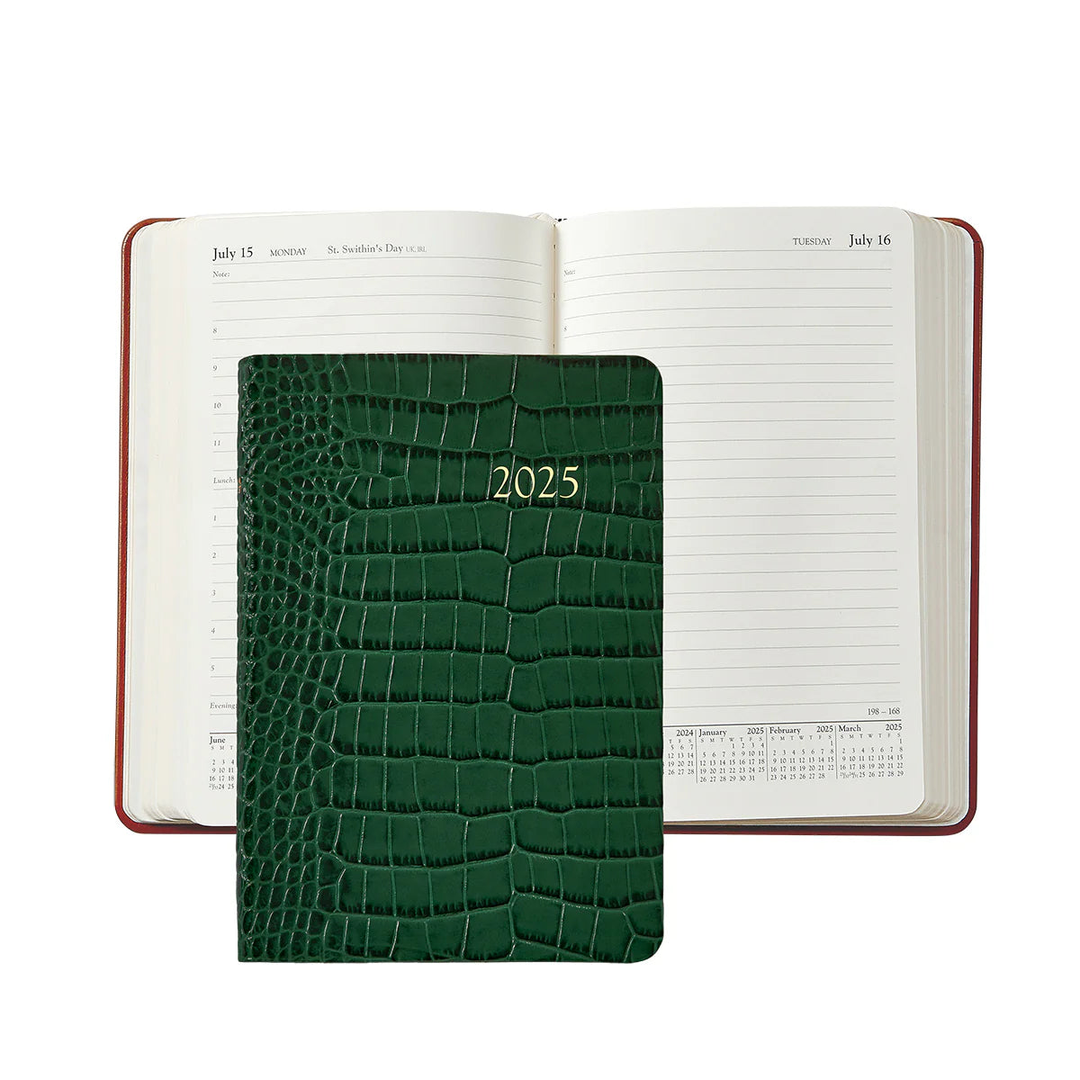 Emerald Embossed Croc Leather