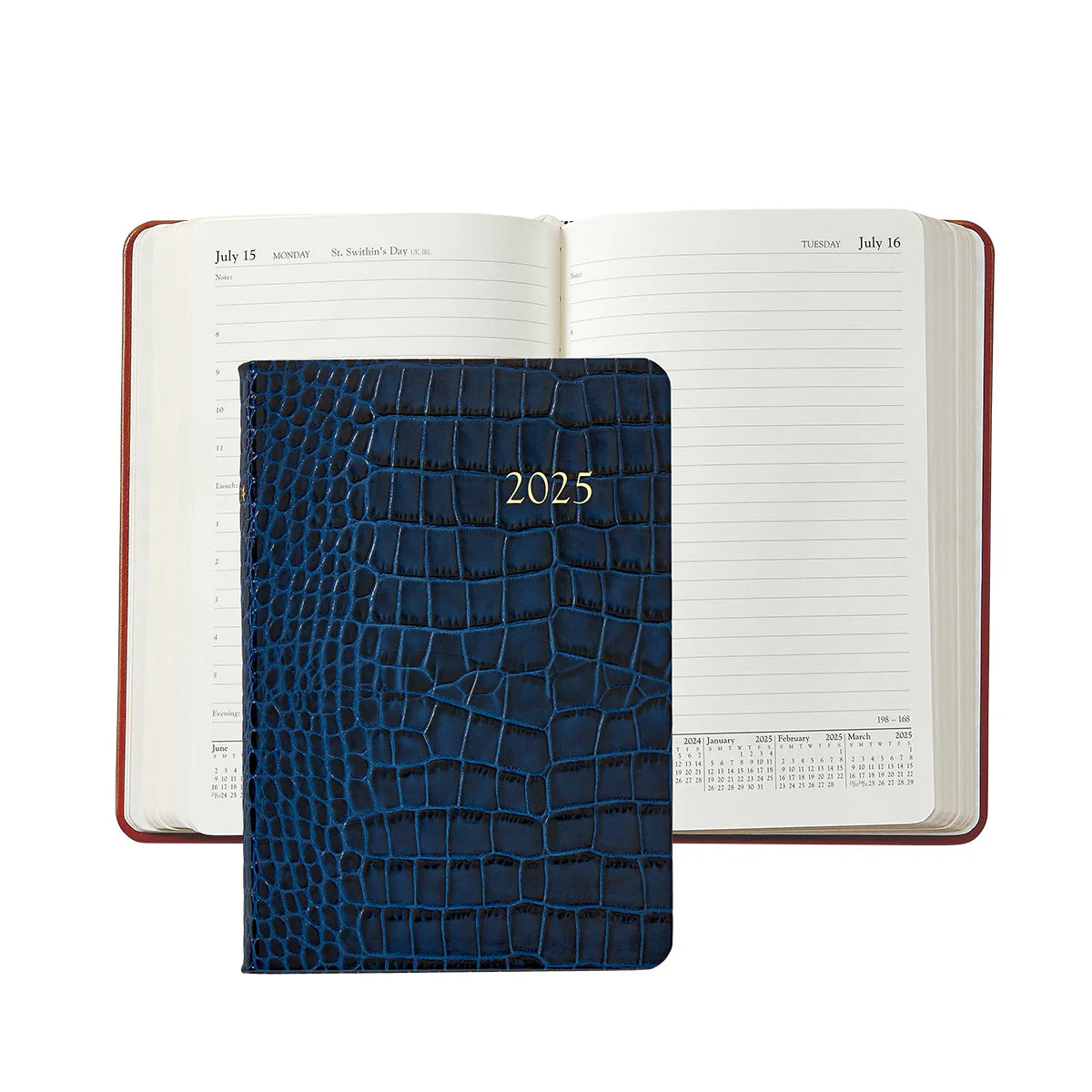 Sapphire Embossed Croc Leather