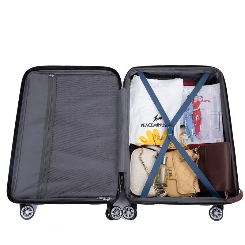 3 Piece Luggage Sets PC Lightweight & Durable Expandable Suitcase