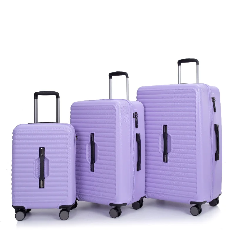 3 Piece Set Luggage Expandable Suitcase (21/25/29)", Light Purple