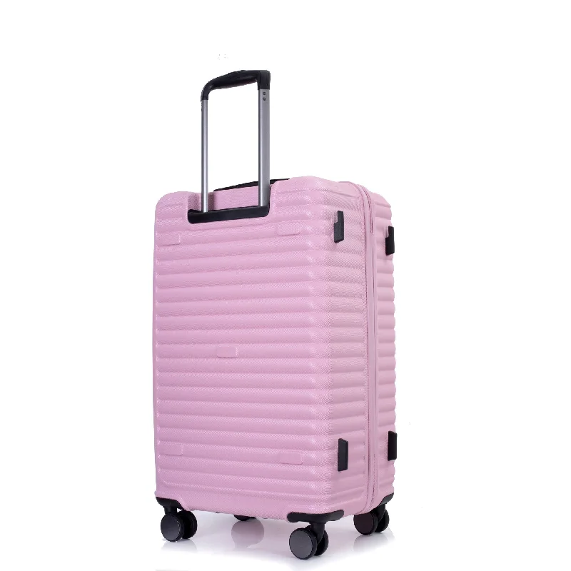 3 Piece Set PC+ABS Luggage Expandable Suitcase (21/25/29)", Pink