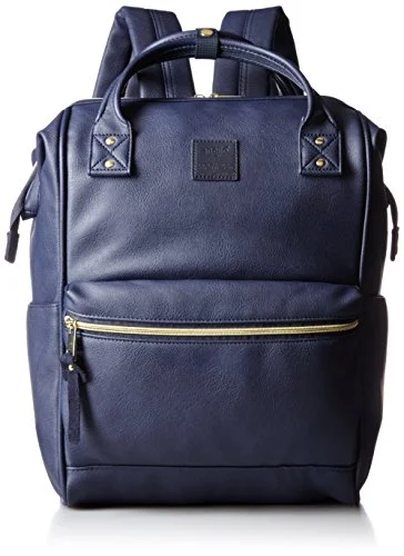 Anello Official Leather Cap Backpack AT-B1211 Navy Large
