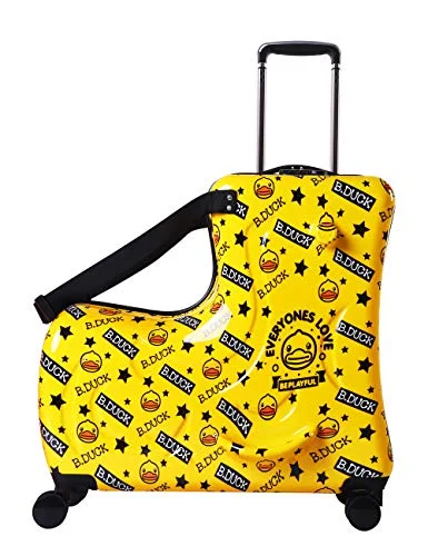 AO WEI LA OW Cute Unisex Kids Ride on Suitcase Travel Trolley Case Spinner Carry on Luggage with Wheels suggest fits to kids aged 3-6 years old(Yellow/01, 20 Inch) AO WEI LA OW Cute Unisex Kids Ride on Suitcase Travel Trolley Case Spinner Carry on Luggage with Wheels suggest fits to kids aged 3-6 years old(Yellow/01, 20 Inch)