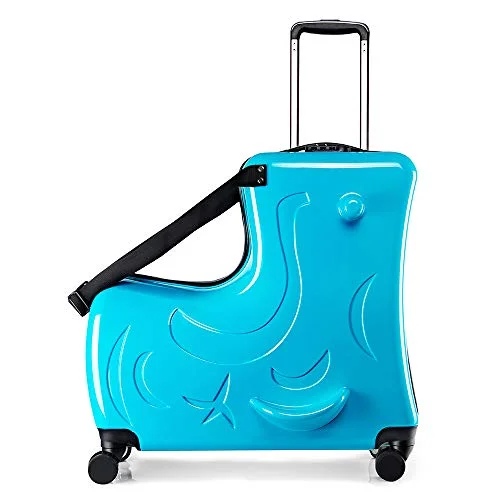 AO WEI LA OW Duffel Bag for Kids Ride-On Suitcase Carry-On Luggage with Wheels fits to kids aged 6-12 years old (Blue, 24 Inch). AO WEI LA OW Duffel Bag for Kids Ride-On Suitcase Carry-On Luggage with Wheels fits to kids aged 6-12 years old (Blue, 24 Inch).