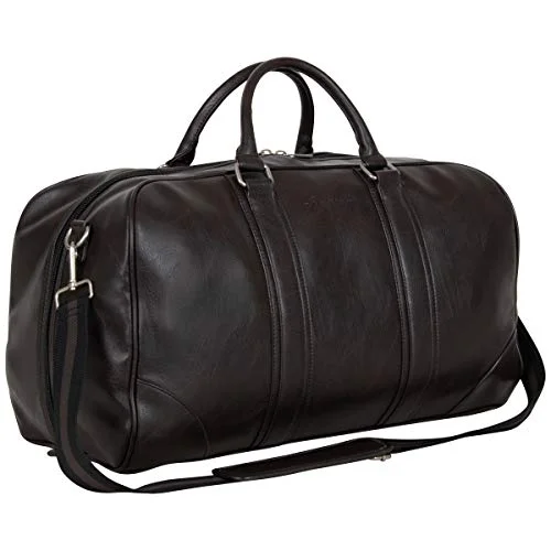 Ben Sherman 20" Travel Duffel Vegan Leather Weekender Carry-On Duffle Luggage/Gym Bag for Men & Women, Brown Ben Sherman 20" Travel Duffel Vegan Leather Weekender Carry-On Duffle Luggage/Gym Bag for Men & Women, Brown