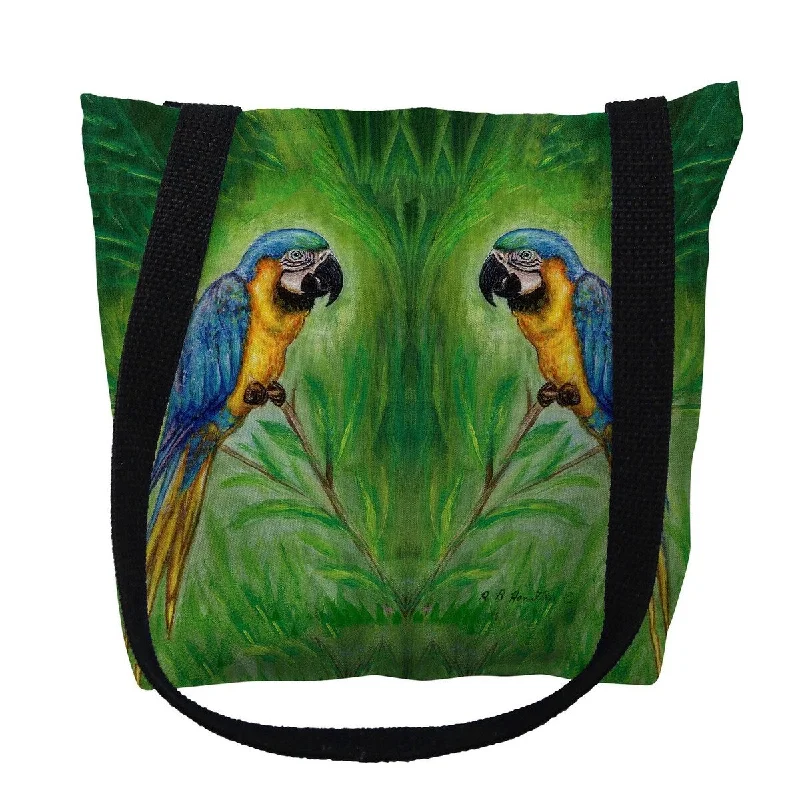Blue Macaws Small Tote Bag 13x13