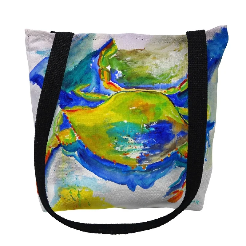 Blue & Yellow Crab Small Tote Bag 13x13