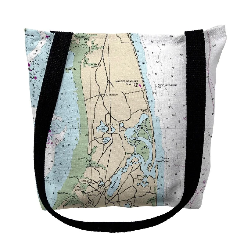 Cape Cod - Nauset Beach, MA Nautical Map Medium Tote Bag 16x16 - 16 inches x 16 inches