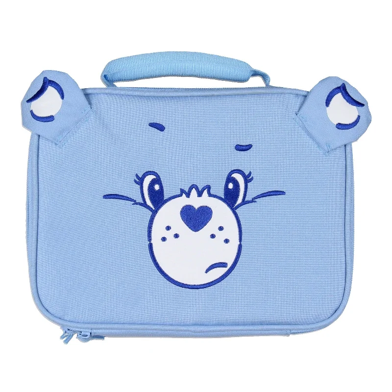 Care Bears Lunch Box Grumpy Bear Embroidered Face 3D Ears Insulated Lunch Bag Tote