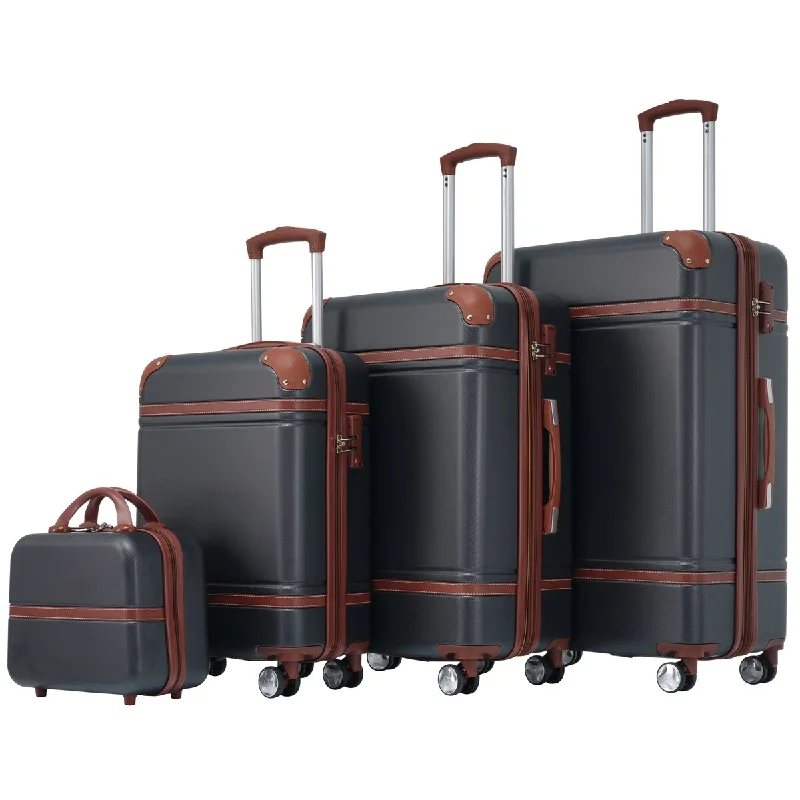 Carry On Luggage Set 4 Piece Trolley Case Hardshell Suitcase with TSA Lock Spinner Wheels and Cosmetic Case Spinner Suitcase Carry On Luggage Set 4 Piece Trolley Case Hardshell Suitcase with TSA Lock Spinner Wheels and Cosmetic Case Spinner Suitcase
