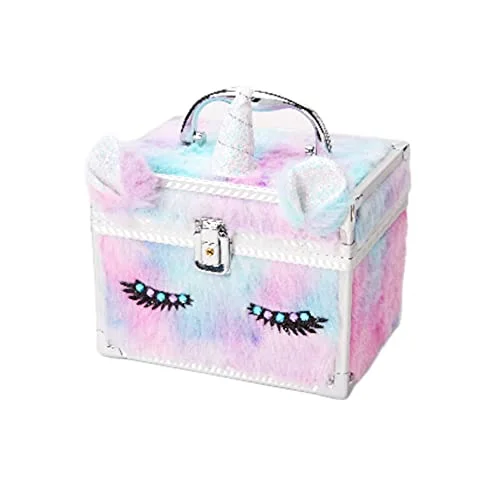Claire’s Furry Pastel Unicorn Lock Box for Girls, Pink/Purple/Blue, Polyester/Metal, 8W x 6H x 6D Inches, Includes 2 Keys Claire’s Furry Pastel Unicorn Lock Box for Girls, Pink/Purple/Blue, Polyester/Metal, 8W x 6H x 6D Inches, Includes 2 Keys