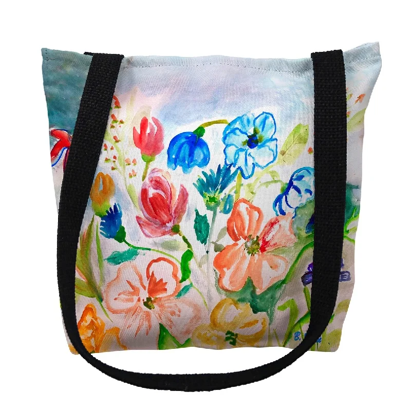 Colorful Flowers Small Tote Bag 13x13