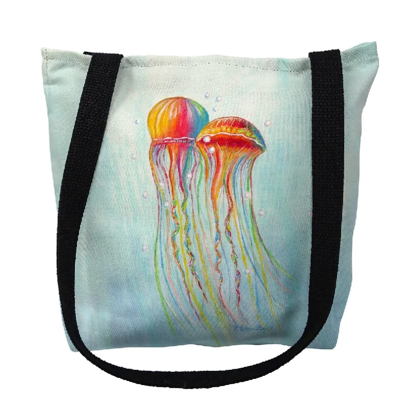 Colorful Jellyfish Small Tote Bag 13x13