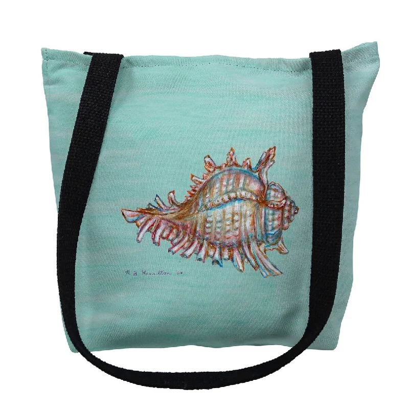 Conch on Aqua Small Tote Bag 13x13