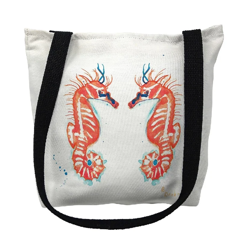 Coral Sea Horses Small Tote Bag 13x13