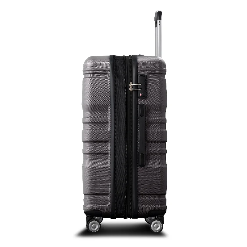 Dark Gray ABS Hardshell Luggage Sets 3 Piece Checked Luggage Lightweight Suitcase Trolley Case Sets